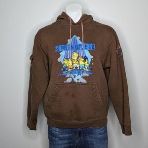 Simpsons Springfield Locals Surfing Club brown 00's hoodie M